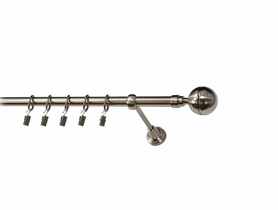 Karnisz pojedynczy Zeus fi 19 mm - 240 cm kula nikiel KARWEL