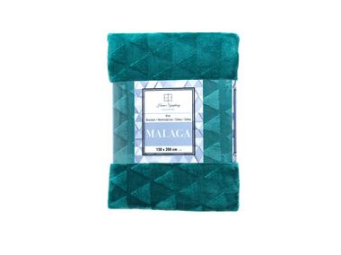 Zdjęcie: Koc Malaga 130x170 cm zielony ciemny microfibra 260 g/m2 EUROMAT