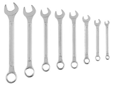 Zdjęcie: Klucze płasko-oczkowe 6-19 mm, zestaw 8 sztuk TOP TOOLS
