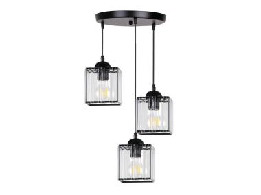 Zdjęcie: Lampa wisząca Glassia 3X40 W E27 czarny CANDELLUX