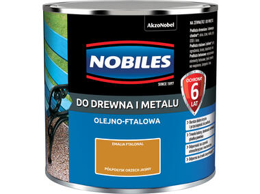 Zdjęcie: Farba ftalowa do drewna i metalu Ftalonal 0,25 L orzech jasny półpołysk NOBILES