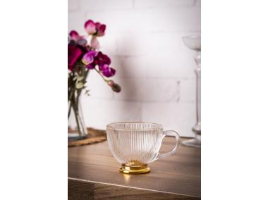 Zdjęcie: Filiżanka szklana na stopce w kolorze złota Selena 430 ml ALTOM DESIGN