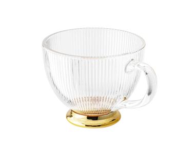 Zdjęcie: Filiżanka szklana na stopce w kolorze złota Selena 430 ml ALTOM DESIGN