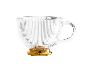 Zdjęcie: Filiżanka szklana na stopce w kolorze złota Selena 430 ml ALTOM DESIGN