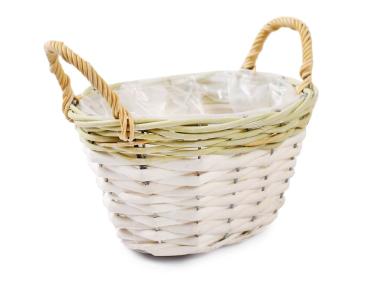 Zdjęcie: Osłonka wiklinowa z uchwytami na kwiaty 22x17x12/17 cm TIN TOURS
