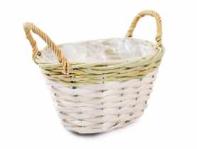 Osłonka wiklinowa z uchwytami na kwiaty 22x17x12/17 cm TIN TOURS