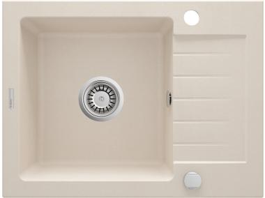 Zdjęcie: Zlewozmywak Zorba beż granit 1K Z/KO 580x440x164, 3,5", space saver DEANTE