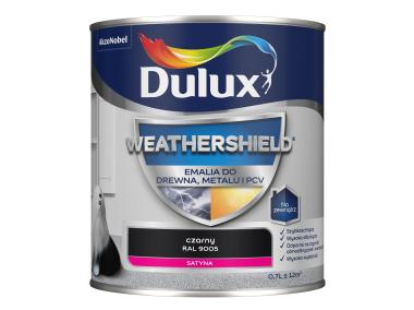 Zdjęcie: Emalia do drewna, metalu i PCV Weathershield 0,7 L czarny RAL 9005 DULUX