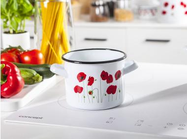 Zdjęcie: Garnek Maki prosty 14 cm - 1,65 L biały SILESIA
