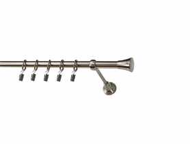 Karnisz pojedynczy Zeus fi 19 mm - 160 cm monaco nikiel KARWEL
