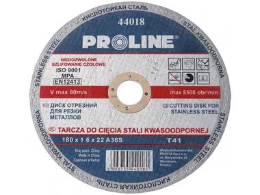 Zdjęcie: Tarcza do cięcia stali kwasowej T41, 180x1.6x22A36S PROLINE