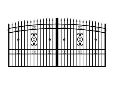 Zdjęcie: Brama dwuskrzydłowa Milena 3,50 m, 1,55-1,75 m, stal ocynk+RAL9005 POLBRAM