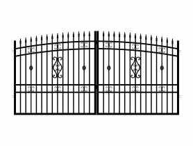 Brama dwuskrzydłowa Milena 3,50 m, 1,55-1,75 m, stal ocynk+RAL9005 POLBRAM