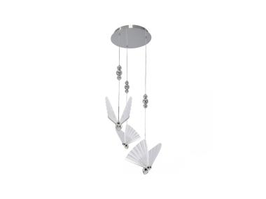 Zdjęcie: Lampa wisząca Mariposa 3-punktowa talerz chrom LIGHT-PRESTIGE