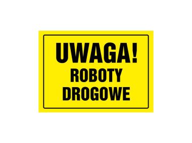 Zdjęcie: Oznaczenie "Uwaga roboty drogowe” 24x33 cm METRO