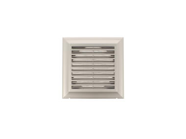 Zdjęcie: Kratka wentylacyjna 140x140 mm z siatką i kołnierzem okragłym 100 mm satyna VENTIKA