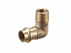 Kolano zaciskane do wody 15x1/2" gz profil V CALIDO