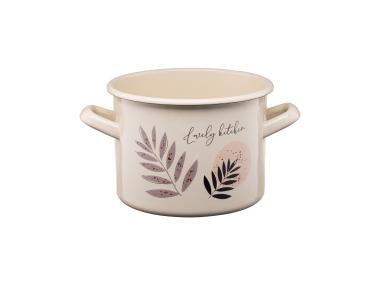 Zdjęcie: Garnek emaliowany z kalką Flores 16 cm/2,4 L wzór 3 GALICJA