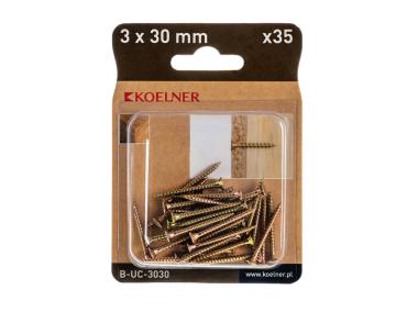 Zdjęcie: Wkręt utwardzany do drewna 3x30 mm blister 35 szt. KOELNER