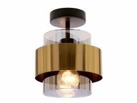 Lampa sufitowa Spiega 1-punktowa czarno-mosiężna CANDELLUX
