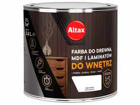 Farba do drewna,MDF i laminatów do wnętrz 0,4 L biały połysk ALTAX