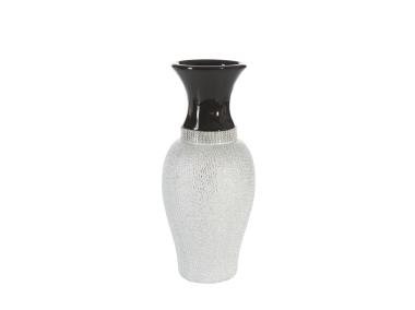 Zdjęcie: Wazon dekoracyjny Fena 10x10x25 cm czarno-srebrny EUROFIRANY