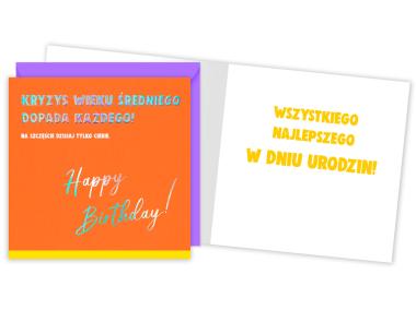 Zdjęcie: Karnet QR-004 Urodziny - kryzys wieku średniego KUKARTKA