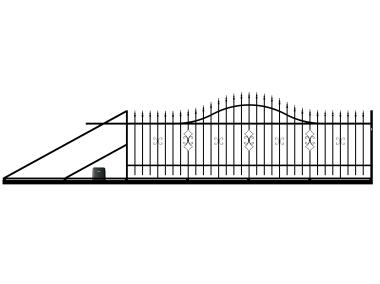 Zdjęcie: Brama przesuwna Iga 4,00 m, 1,20-1,50 m, ocynk+RAL9005 lewa z automatem POLBRAM