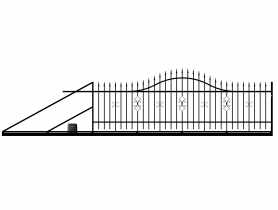 Brama przesuwna Iga 4,00 m, 1,20-1,50 m, ocynk+RAL9005 lewa z automatem POLBRAM