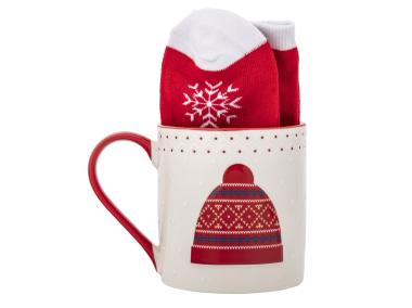 Zdjęcie: Zestaw kubek świąteczny 500 ml czerwony ze skarpetkami ALTOM DESIGN