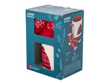 Zdjęcie: Zestaw kubek świąteczny 500 ml czerwony ze skarpetkami ALTOM DESIGN