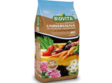 Zdjęcie: Ziemia uniwersalna beztorfowa do warzyw i kwiatów z kompostem 40L BIOVITA