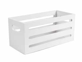 Skrzynka drewniana dekoracyjna 30,5x14x14 cm biała TIN TOURS