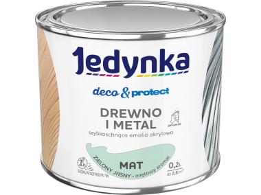 Zdjęcie: Emalia akrylowa Deco&Protect drewno i metal mat zielony jasny 0,2 L JEDYNKA