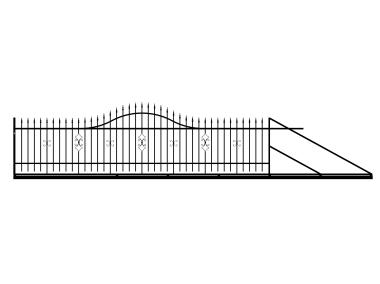 Zdjęcie: Brama przesuwna Iga 5,00 m 1,20-1,50 m, ocynk+RAL9005 prawa POLBRAM