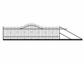 Brama przesuwna Iga 5,00 m 1,20-1,50 m, ocynk+RAL9005 prawa POLBRAM