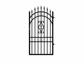 Furtka Milena 0,90 m, 1,55-1,75 m, stal ocynk+RAL9005 prawa z elektrozaczepem POLBRAM