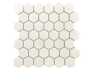 Zdjęcie: Mozaika gresowa White Medium Hexagones Matt 30x30 cm NETTO