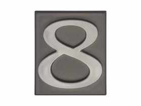 Cyfra 8 PCV samoprzylepna 4x4,7 cm grafit DOMINO