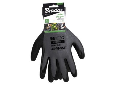 Zdjęcie: Rękawice ochronne Perfect Grip Gray lateks, rozmiar 8 BRADAS