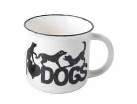 Kubek z wywiniętym rantem nbc 300 ml dekoracja Dogs ALTOMDESIGN