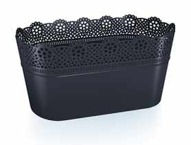 Doniczka Lace antracyt 28,5 cm PROSPERPLAST