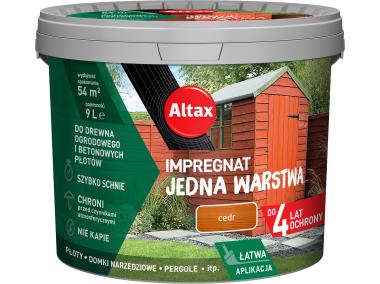 Zdjęcie: Impregnat Jedna warstwa 4 lata, cedr 9 L ALTAX