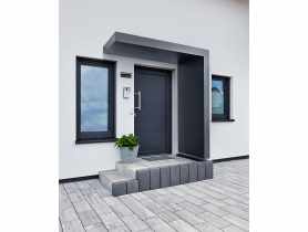 Daszek nad drzwi prostokątny 200x90x14,5 cm + ścianka prawa 14,5x90x220 cm antracyt GUTTA