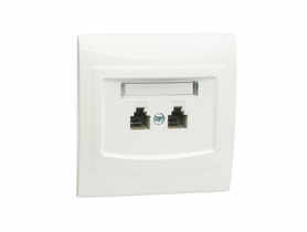 Gniazdo telefoniczne Vega podwójne równoległe GPT-2VR biały POLMARK