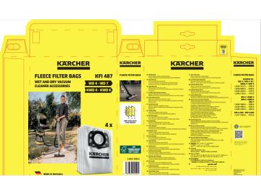 Zdjęcie: Torebki filtracyjne do odkurzacza WD 4 4 sztuki flizelinowe 2.863-006.0 KARCHER
