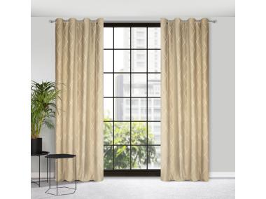 Zdjęcie: Zasłona dekoracyjna Pierre Cardin Margo 140x250 cm beżowy EUROFIRANY
