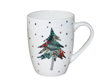 Zdjęcie: Kubek baryłka Wonderland 300 ml biały, dekoracja choinka ALTOMDESIGN