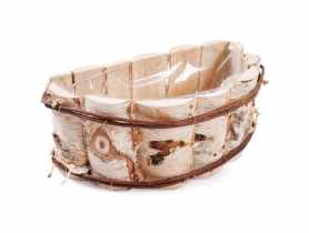 Skrzynka z brzozy z folią 34x20x13 cm półokrągła TIN TOURS