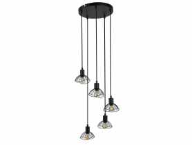 Lampa wisząca AJE-HOLLY 8 Black 5xE14 ACTION